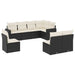 Set mobilier de grădină cu perne, 8 piese, negru, poliratan - WALTI WALTI