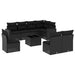 Set mobilier de grădină cu perne, 9 piese, negru, poliratan - WALTI WALTI