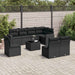 Set mobilier de grădină cu perne, 9 piese, negru, poliratan - WALTI WALTI