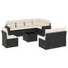Set mobilier de grădină cu perne, 9 piese, negru, poliratan - WALTI WALTI