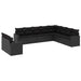 Set canapele de grădină cu perne, 10 piese, negru, poliratan - WALTI WALTI