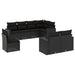 Set mobilier de grădină cu perne, 8 piese, negru, poliratan - WALTI WALTI