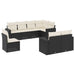 Set mobilier de grădină cu perne, 8 piese, negru, poliratan - WALTI WALTI