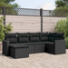 Set mobilier de grădină cu perne, 6 piese, negru, poliratan - WALTI WALTI