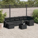 Set mobilier de grădină cu perne, 8 piese, negru, poliratan - WALTI WALTI