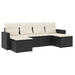 Set mobilier de grădină cu perne, 6 piese, negru, poliratan - WALTI WALTI