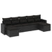 Set canapele de grădină cu perne, 7 piese, negru, poliratan - WALTI WALTI
