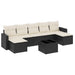Set mobilier de grădină cu perne, 8 piese, negru, poliratan - WALTI WALTI