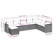 Set mobilier de grădină cu perne, 8 piese, negru, poliratan - WALTI WALTI