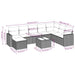 Set mobilier de grădină cu perne, 9 piese, negru, poliratan - WALTI WALTI