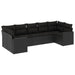 Set canapele de grădină cu perne, 7 piese, negru, poliratan - WALTI WALTI