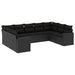 Set mobilier de grădină cu perne, 9 piese, negru, poliratan - WALTI WALTI