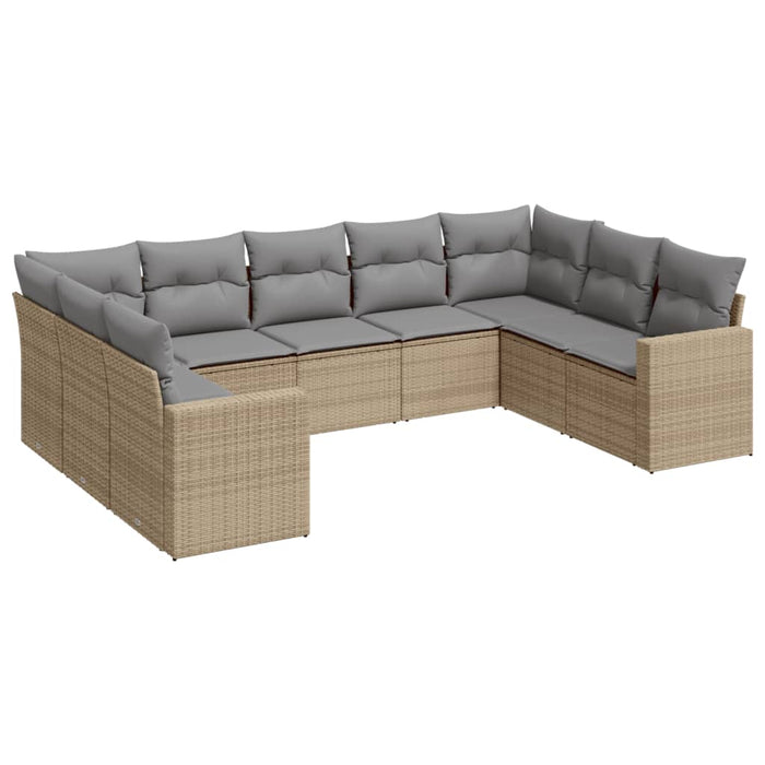 Set canapele de grădină, 9 piese, cu perne, bej, poliratan - WALTI WALTI