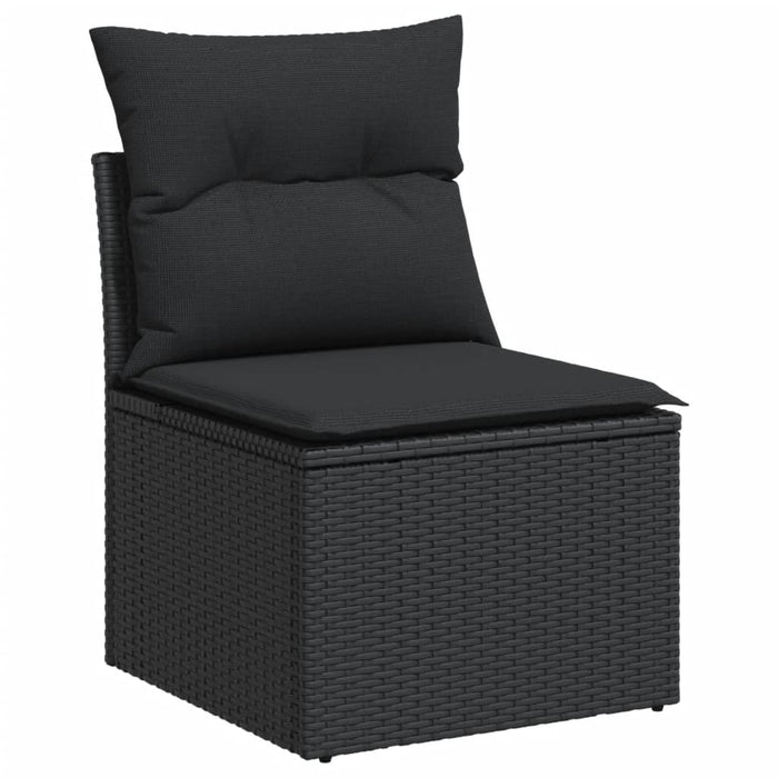 Set canapele de grădină cu perne, 10 piese, negru, poliratan - WALTI WALTI