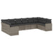Set mobilier de grădină cu perne, 10 piese, gri, poliratan - WALTI WALTI