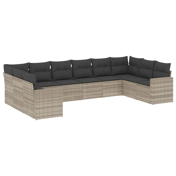 Set canapele de grădină cu perne 10 piese gri deschis poliratan - WALTI WALTI
