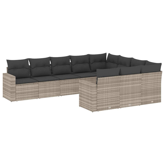 Set canapele de grădină cu perne 10 piese gri deschis poliratan - WALTI WALTI