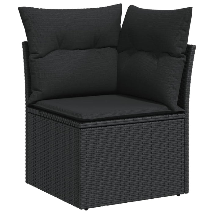 Set canapele de grădină cu perne, 11 piese, negru, poliratan - WALTI WALTI