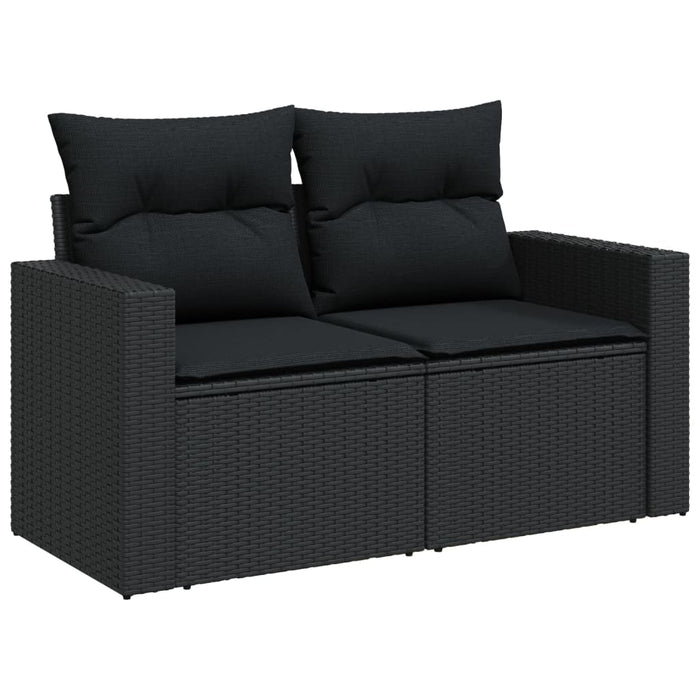 Set canapele de grădină cu perne, 11 piese, negru, poliratan - WALTI WALTI