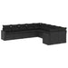 Set canapele de grădină cu perne, 10 piese, negru, poliratan - WALTI WALTI