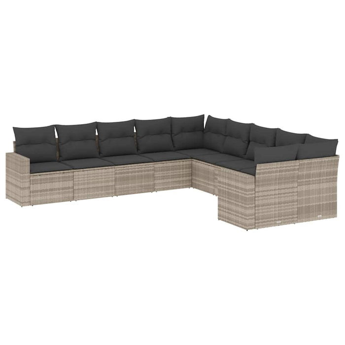 Set canapele de grădină cu perne 10 piese gri deschis poliratan - WALTI WALTI