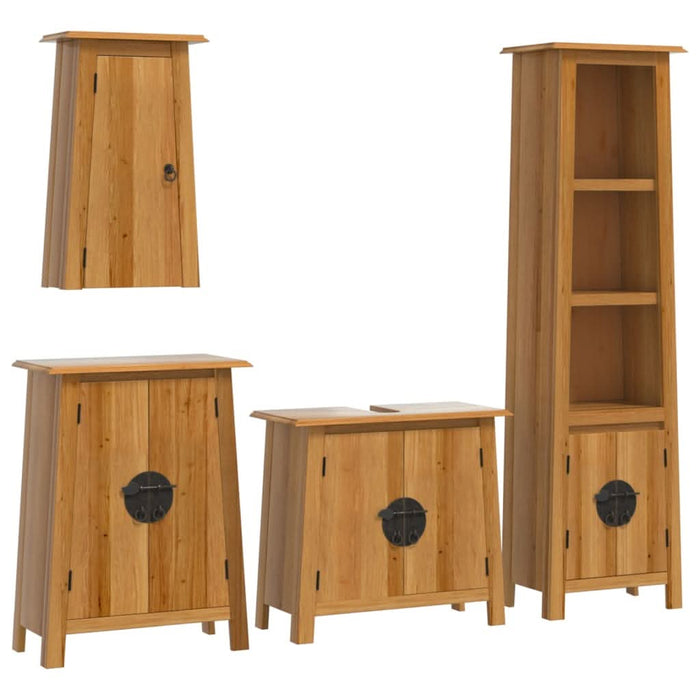 Set mobilier de baie, 4 piese, lemn masiv de pin - WALTI WALTI