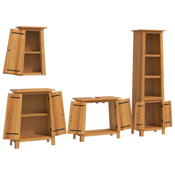 Set mobilier de baie, 4 piese, lemn masiv de pin - WALTI WALTI