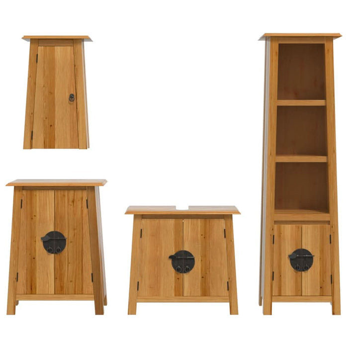 Set mobilier de baie, 4 piese, lemn masiv de pin - WALTI WALTI