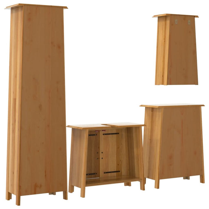 Set mobilier de baie, 4 piese, lemn masiv de pin - WALTI WALTI