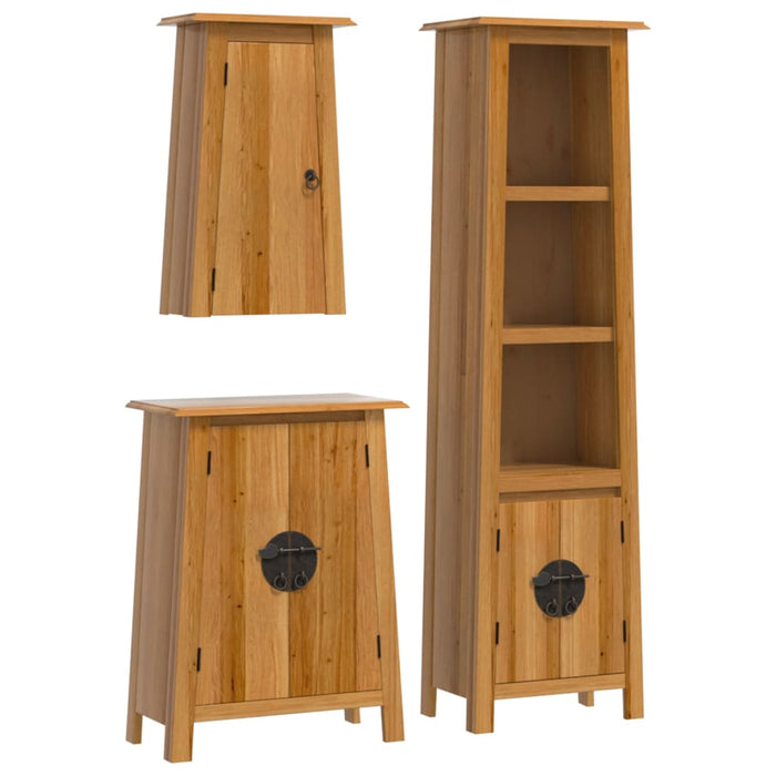 Set mobilier de baie, 3 piese, lemn masiv de pin - WALTI WALTI