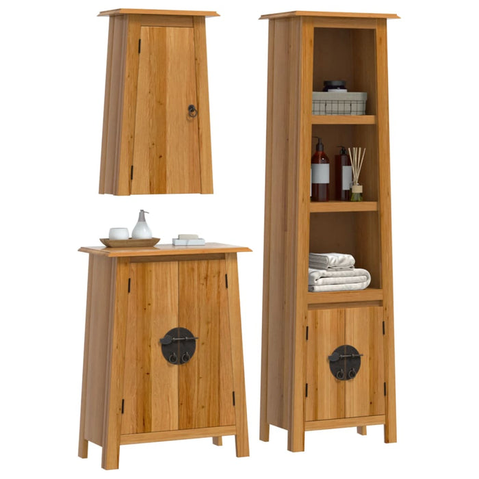 Set mobilier de baie, 3 piese, lemn masiv de pin - WALTI WALTI