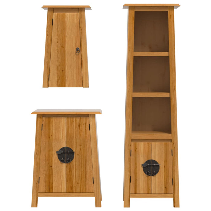 Set mobilier de baie, 3 piese, lemn masiv de pin - WALTI WALTI