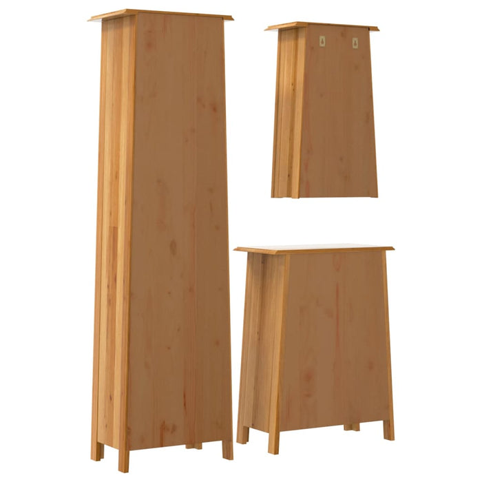 Set mobilier de baie, 3 piese, lemn masiv de pin - WALTI WALTI