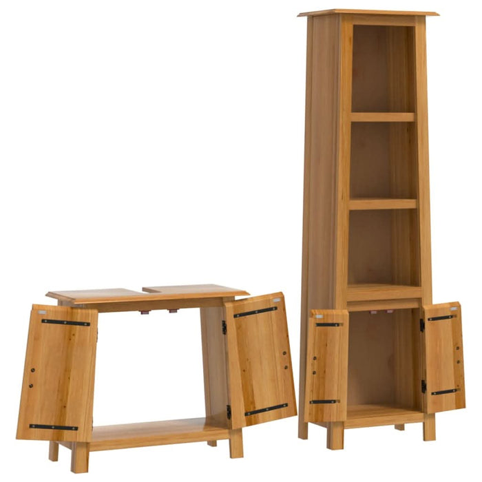 Set mobilier de baie, 2 piese, lemn masiv de pin - WALTI WALTI