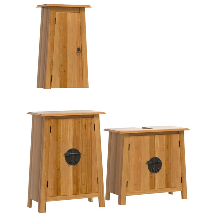 Set mobilier de baie, 3 piese, lemn masiv de pin - WALTI WALTI