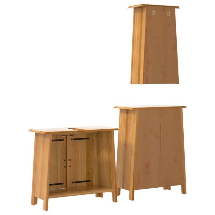 Set mobilier de baie, 3 piese, lemn masiv de pin - WALTI WALTI