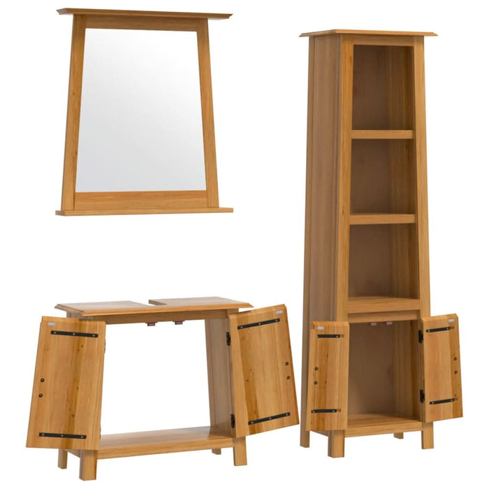 Set mobilier de baie, 3 piese, lemn masiv de pin - WALTI WALTI