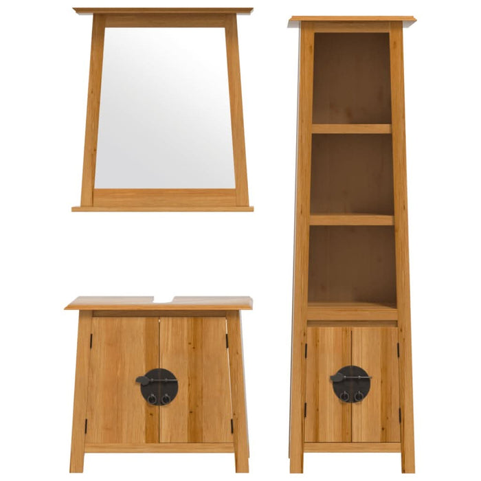 Set mobilier de baie, 3 piese, lemn masiv de pin - WALTI WALTI