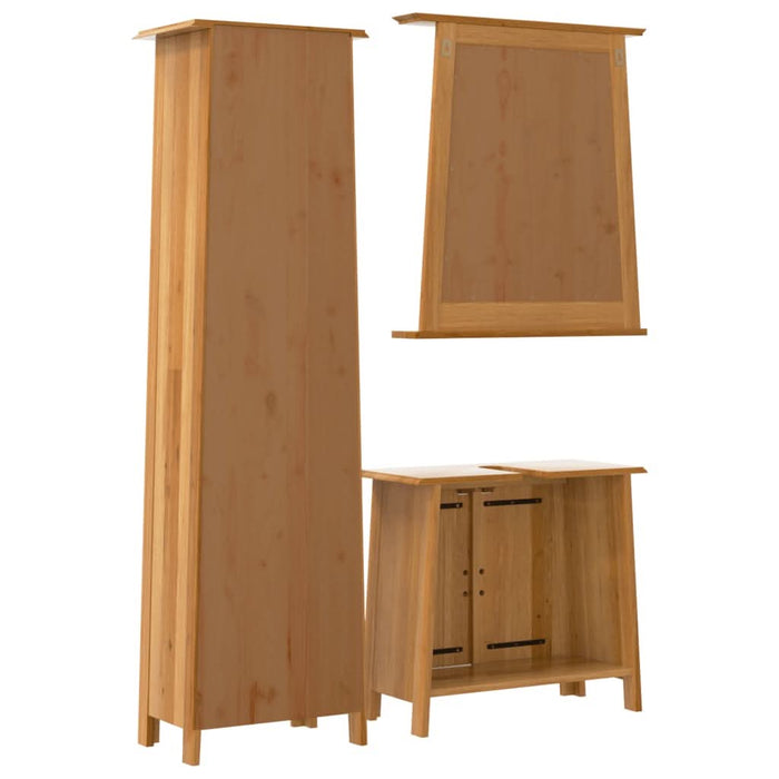 Set mobilier de baie, 3 piese, lemn masiv de pin - WALTI WALTI