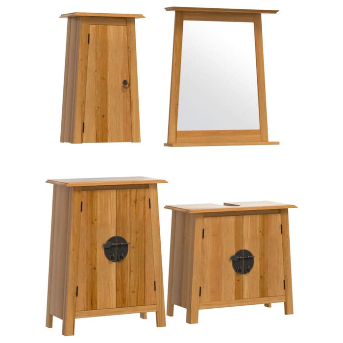 Set mobilier de baie, 4 piese, lemn masiv de pin - WALTI WALTI