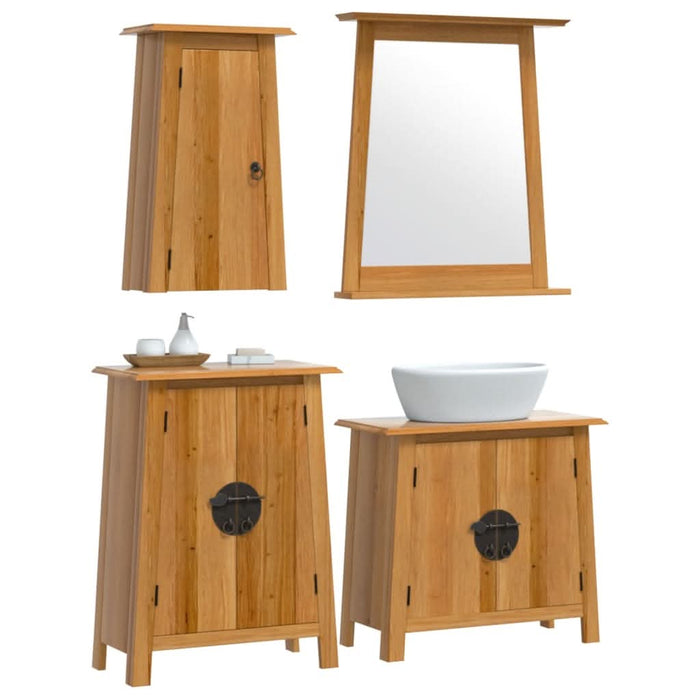 Set mobilier de baie, 4 piese, lemn masiv de pin - WALTI WALTI
