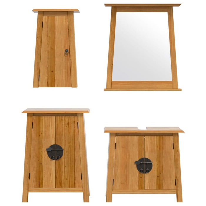 Set mobilier de baie, 4 piese, lemn masiv de pin - WALTI WALTI