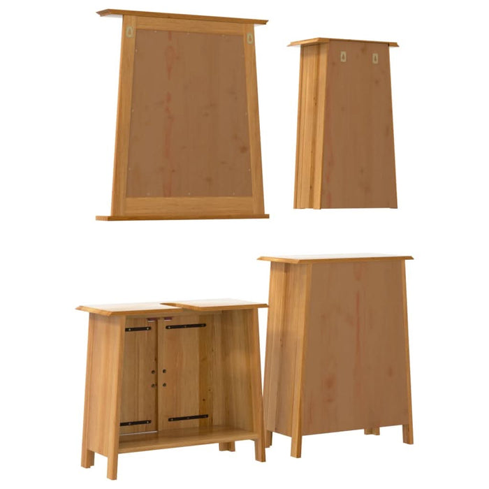 Set mobilier de baie, 4 piese, lemn masiv de pin - WALTI WALTI