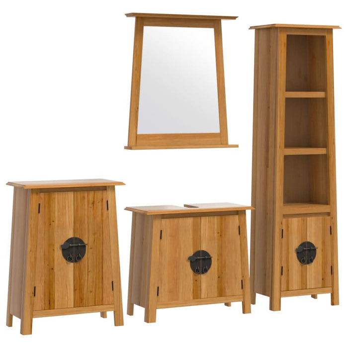 Set mobilier de baie, 4 piese, lemn masiv de pin - WALTI WALTI