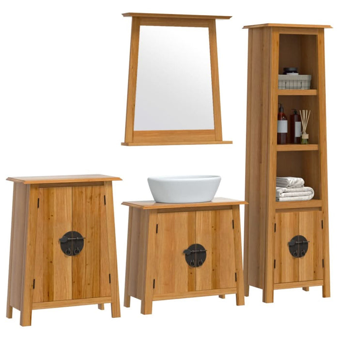 Set mobilier de baie, 4 piese, lemn masiv de pin - WALTI WALTI