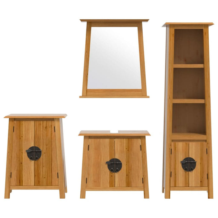 Set mobilier de baie, 4 piese, lemn masiv de pin - WALTI WALTI