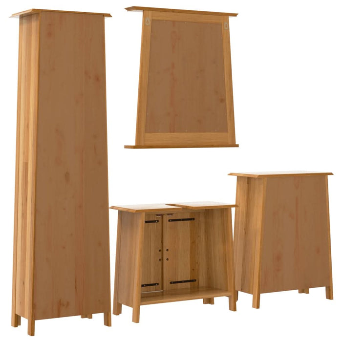 Set mobilier de baie, 4 piese, lemn masiv de pin - WALTI WALTI