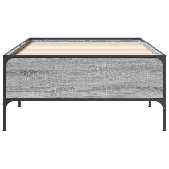 Cadru de pat, gri sonoma, 100x200 cm, lemn prelucrat și metal - WALTI WALTI
