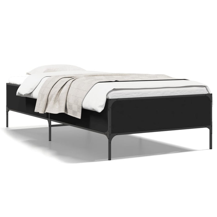 Cadru de pat, negru, 90x190 cm, lemn prelucrat și metal - WALTI WALTI