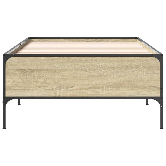 Cadru de pat, stejar sonoma, 90x190 cm, lemn prelucrat și metal WALTI